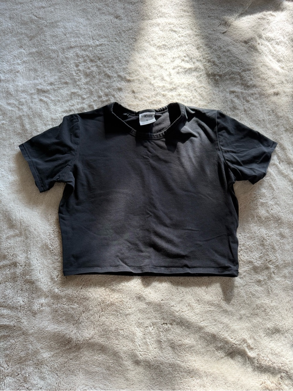 Gymshark women’s black cropped tshirt training top gym S